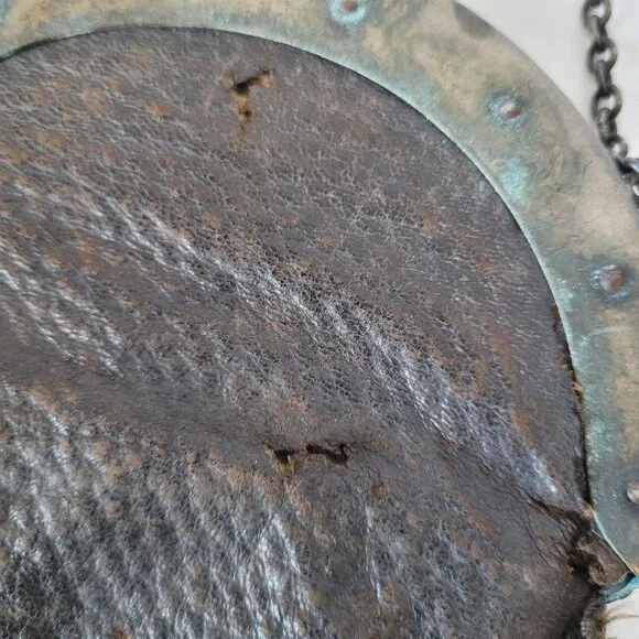 Black Beaded Small Purse With Floral Metal Frame & Fringe Detail Antique - Picture 9 of 10